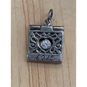 .925 Vintage Love Card Sterling Silver Jewelry Charm